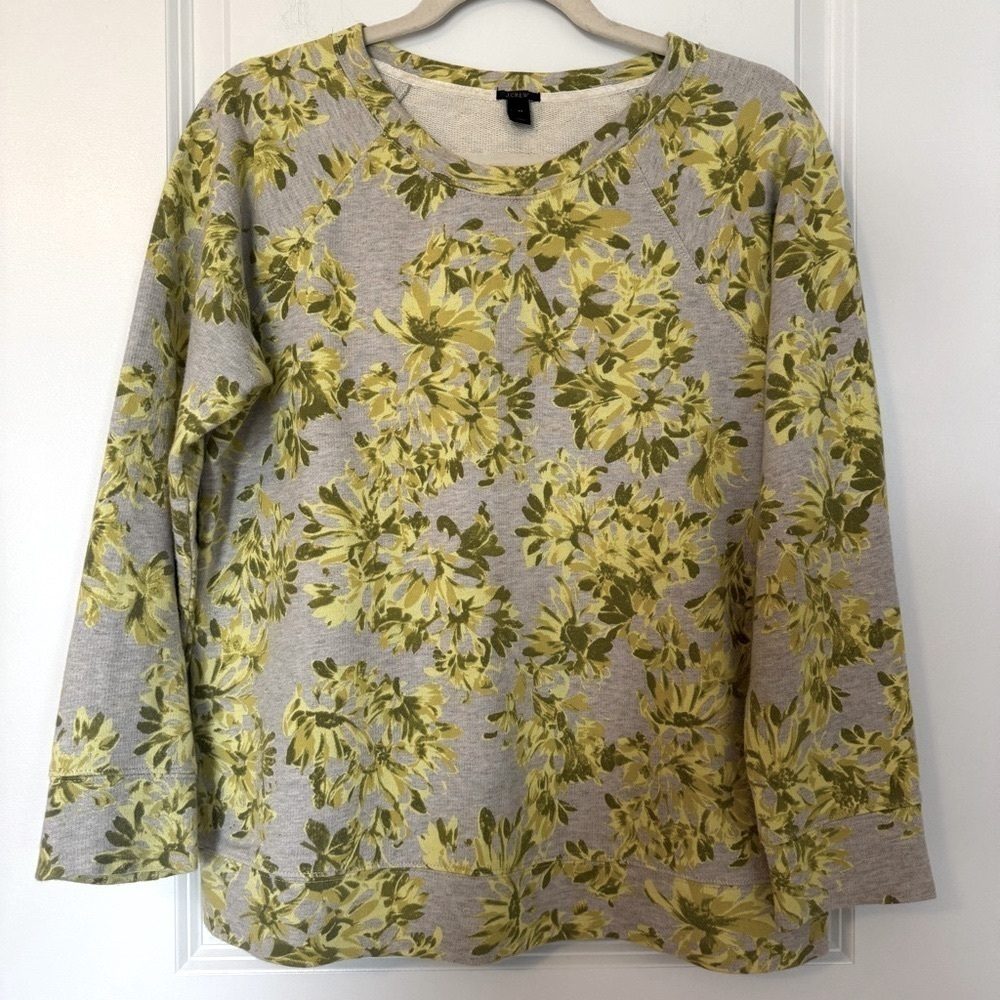J. Crew Women’s Floral 100% Cotton Crewneck Medium Sweatshirt